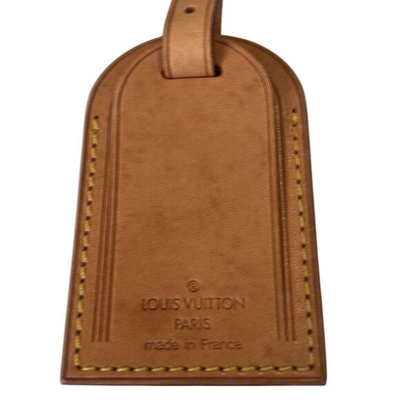 Louis Vuitton Brown Leather and Gold Hardware Luggage Tag Authentic - Picture 5 of 6